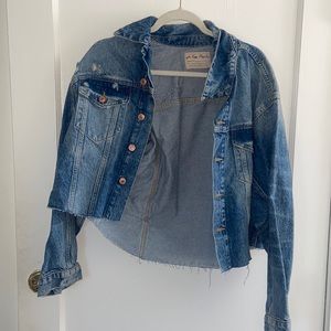 Free people cropped Jean jacket